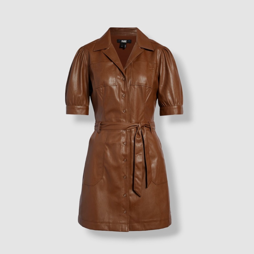PAIGE Caramel Pleather Dress